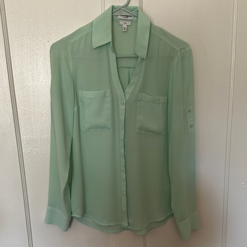 Express Light Green Portofino Shirt